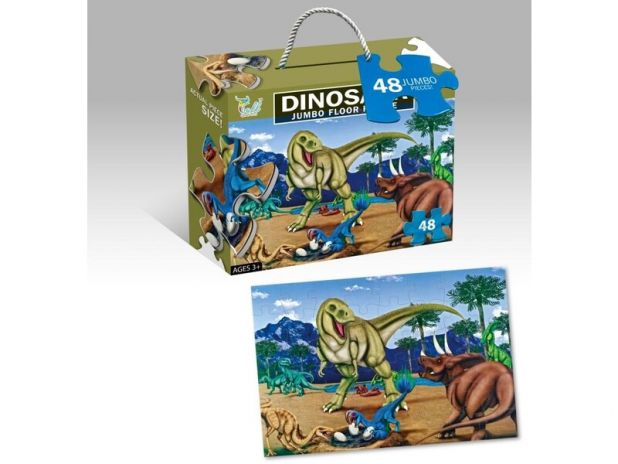 Puzzle Jumbo Duże 48 Elementów Dinozaury 8806